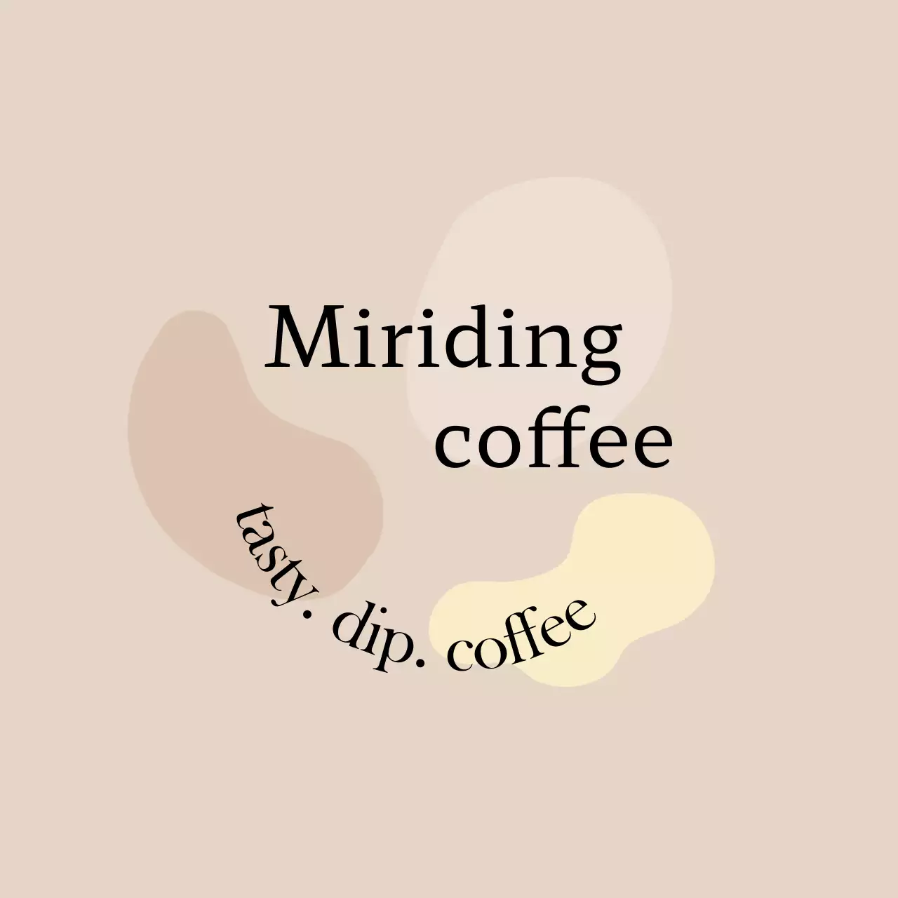 Promova o seu café com texto castanho e uma ilustração fotográfica de grãos de café.