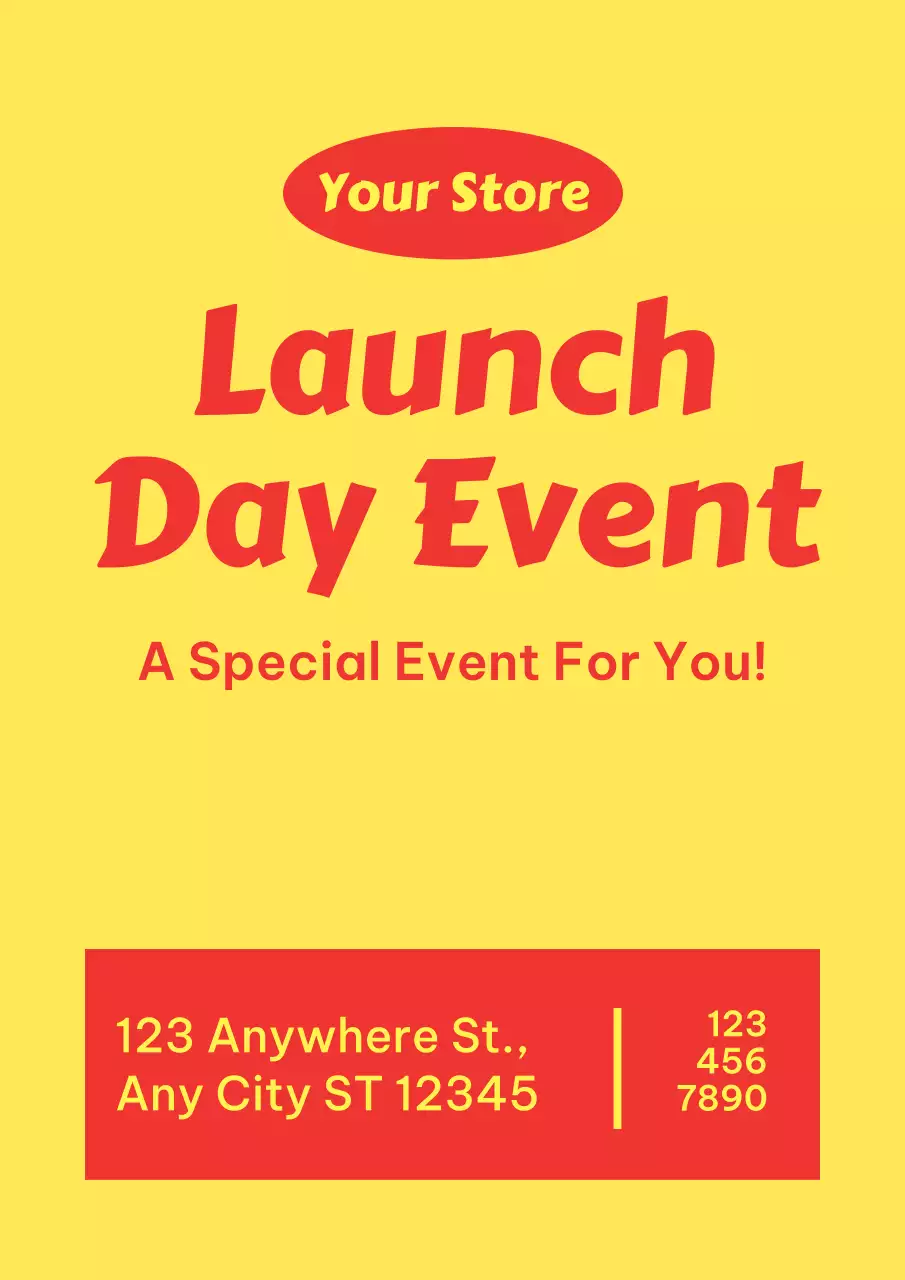 Yellow Bold Launch Promotion Poster