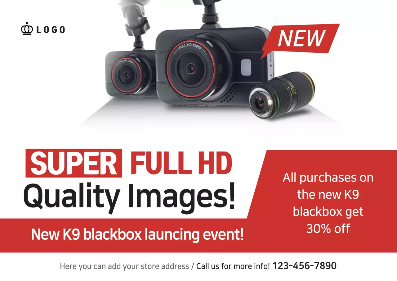 Red Modern Camera Promotion Poster