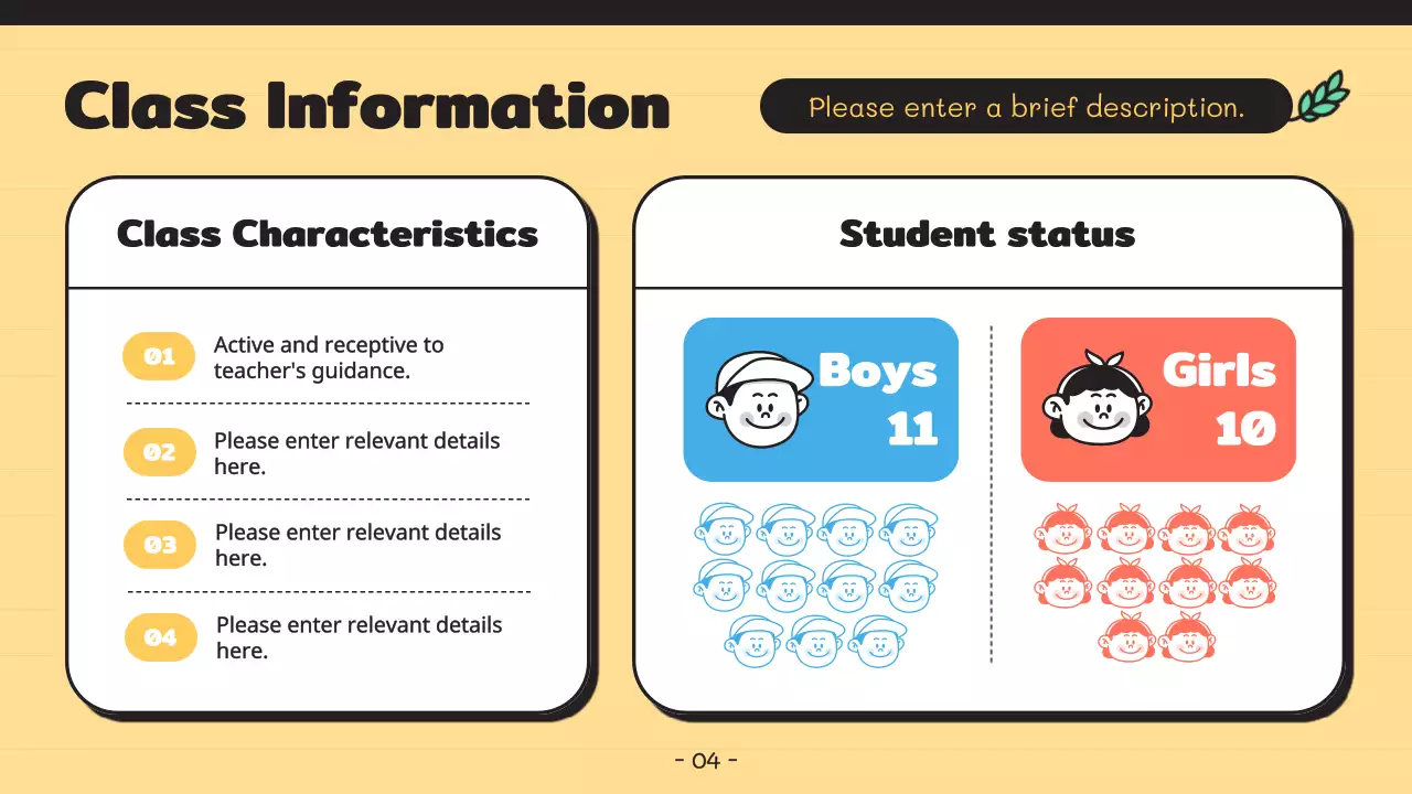 노란색 간단한 부모 발표 프레젠테이션