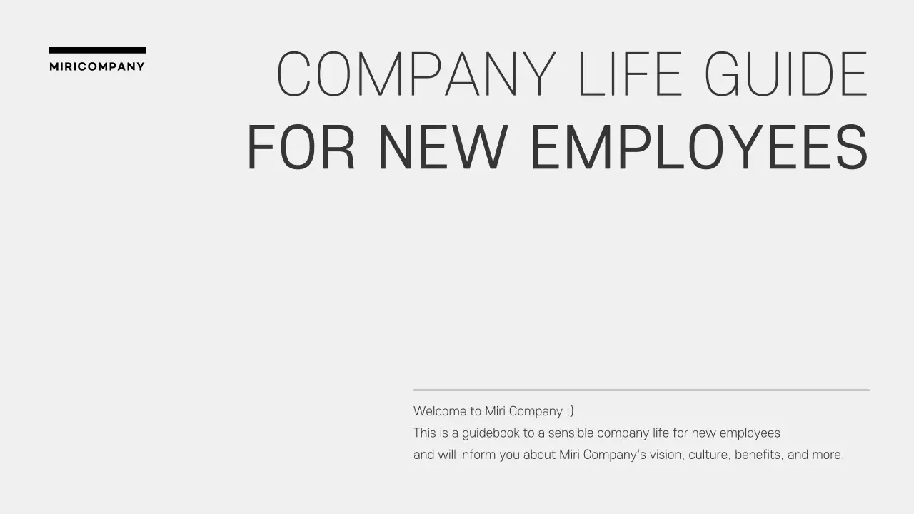 Monotone Simple 3D Graphics Corporate New Hires Company Life Guide