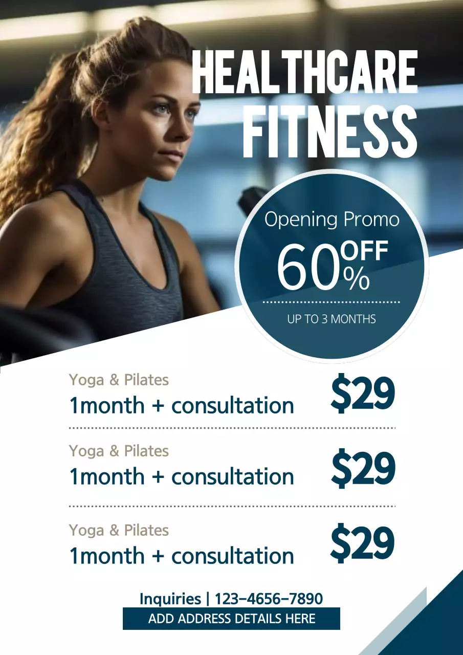 Blue Modern Fitness Promotion Poster