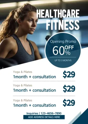 Blue Modern Fitness Promotion Poster