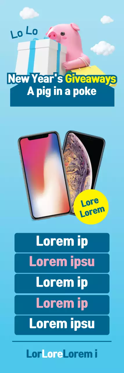 Banner de promoção de brindes da moda azul