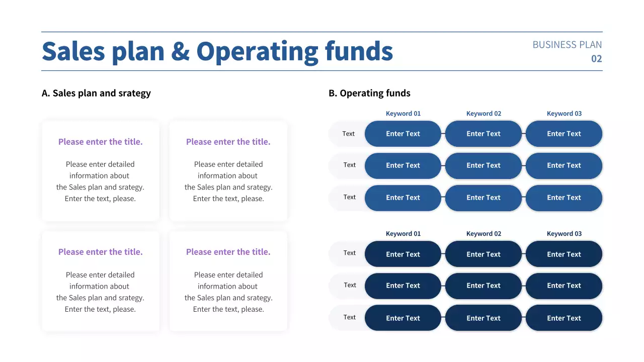 Business plan presentation with a purple and blue gradient concept