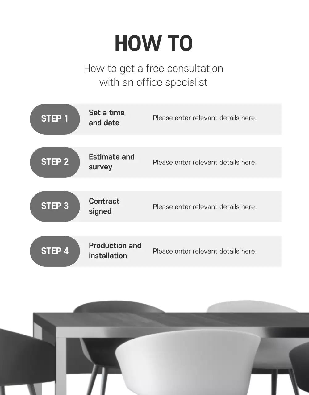 Modern-style office furniture details