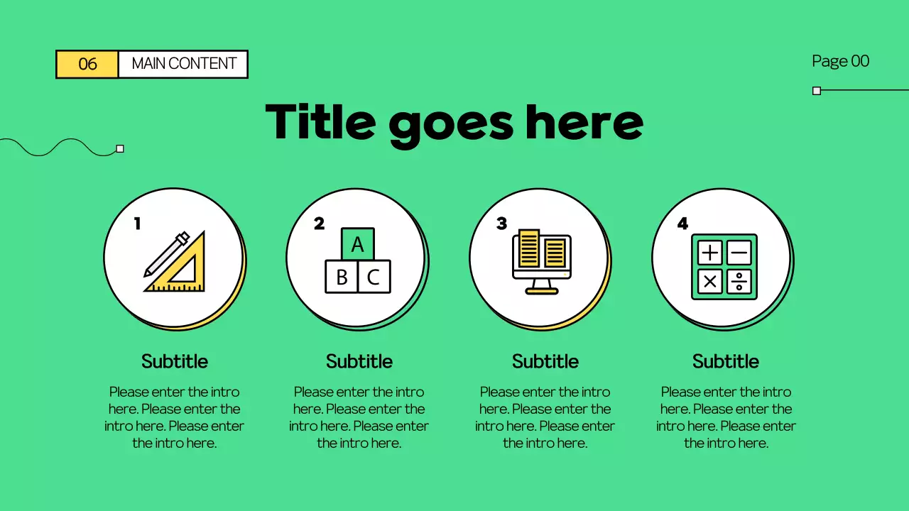 초록색과 노랑색의 학교 수업 테마
