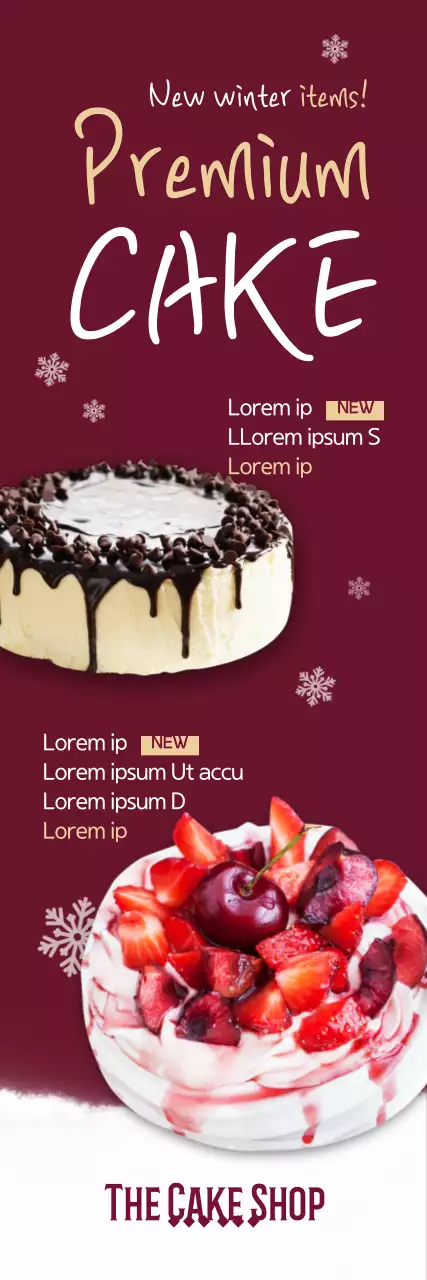 Banner de promoção de bolo moderno marrom