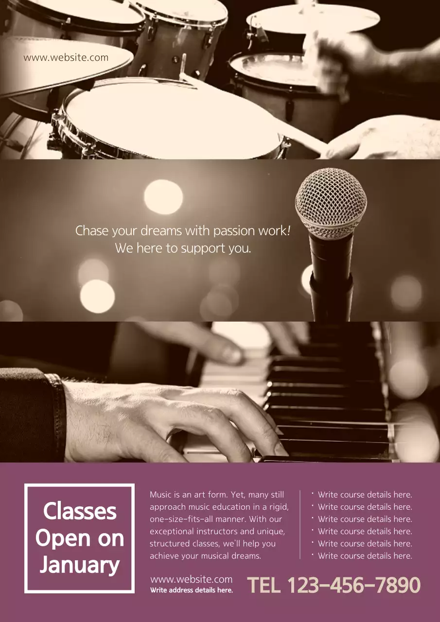 Brown Vintage Music Promotion Poster