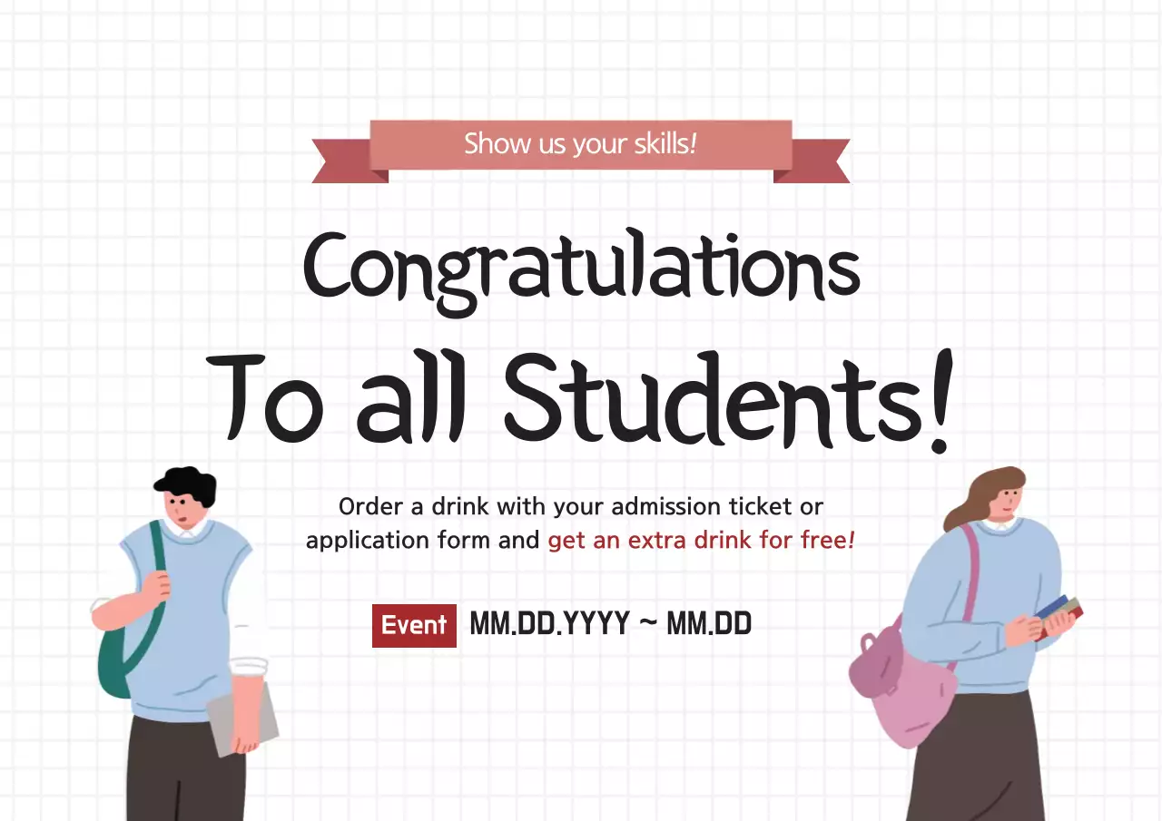 White Simple Student Event Poster