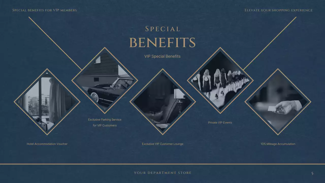 Navy Elegant Vip Promotion Presentation