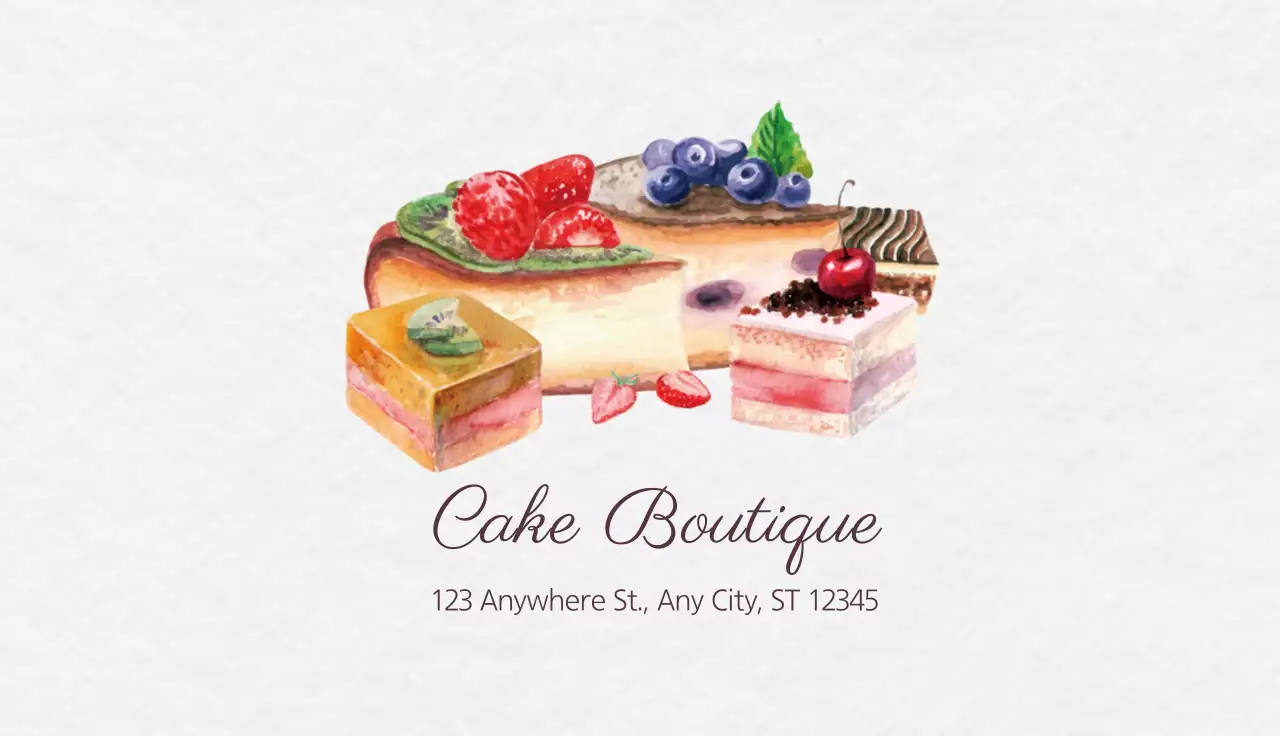 Beige Elegant Cake Promotion Business Card