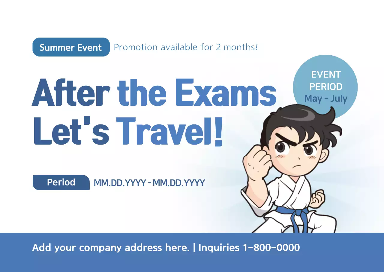 Blue Modern Travel Promotion Poster