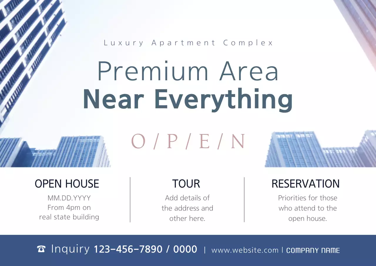 Blue Modern Apartment Promotion Poster
