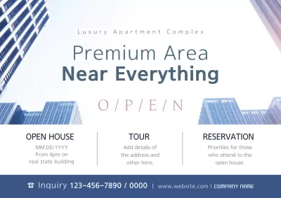 Blue Modern Apartment Promotion Poster