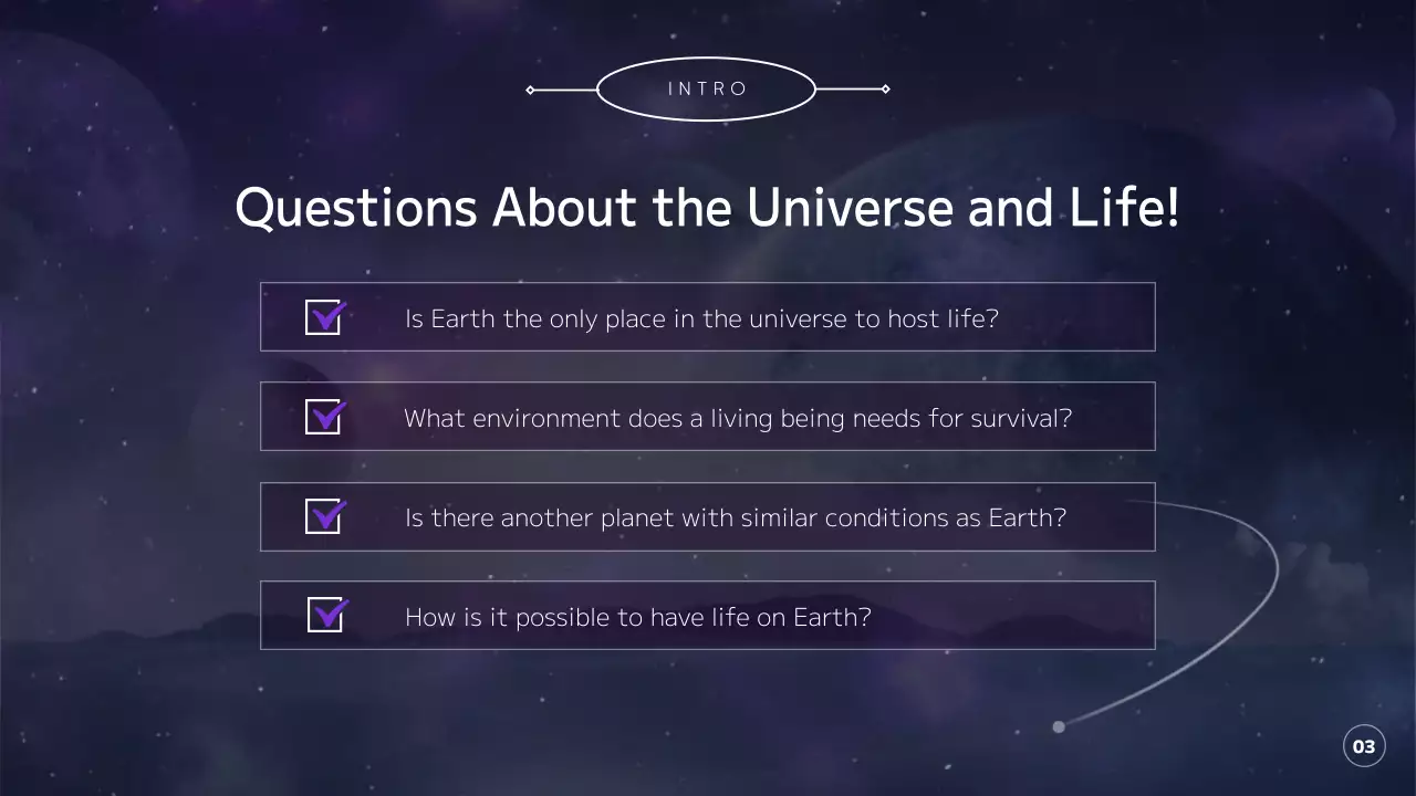 Exploring the universe, planets and earth in purple and black