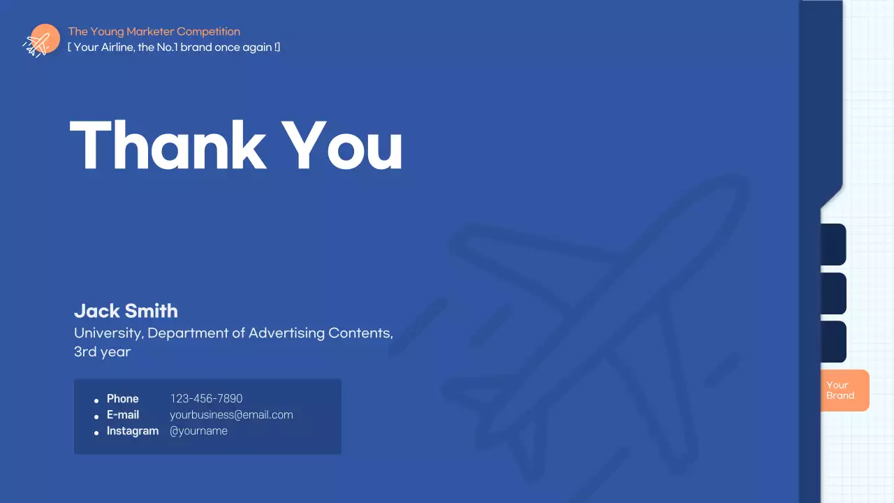 Blue Modern Airline Marketing Presentation