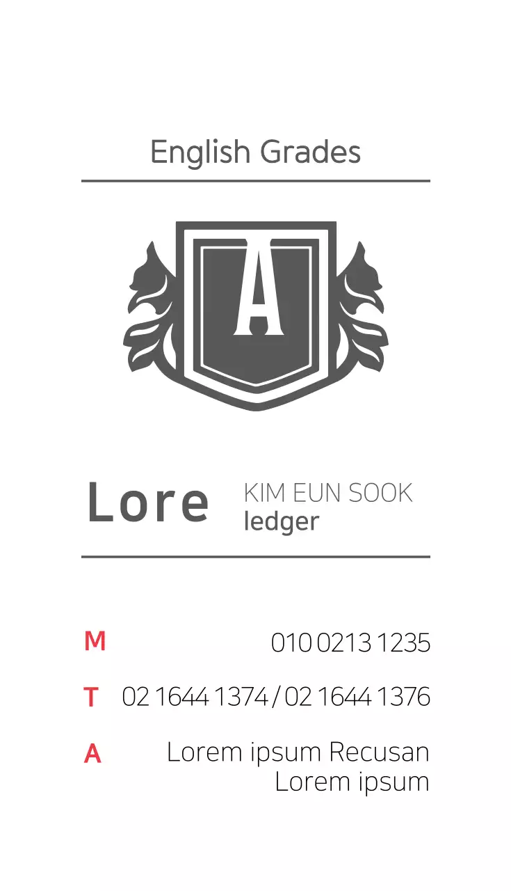 Kartu Nama Panduan Belajar Minimal Merah