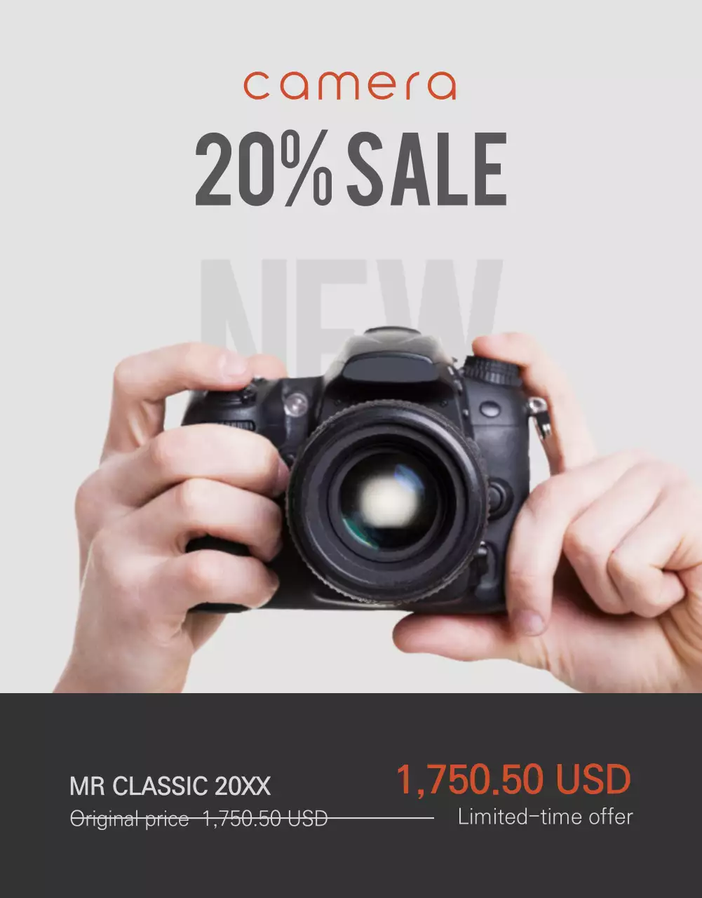 Black Modern Camera Promotion Poster
