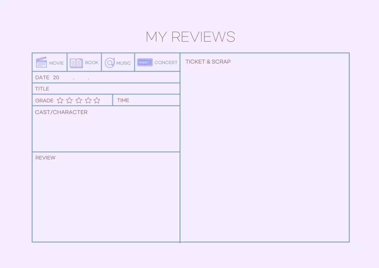 Purple Minimal Review Planner Poster