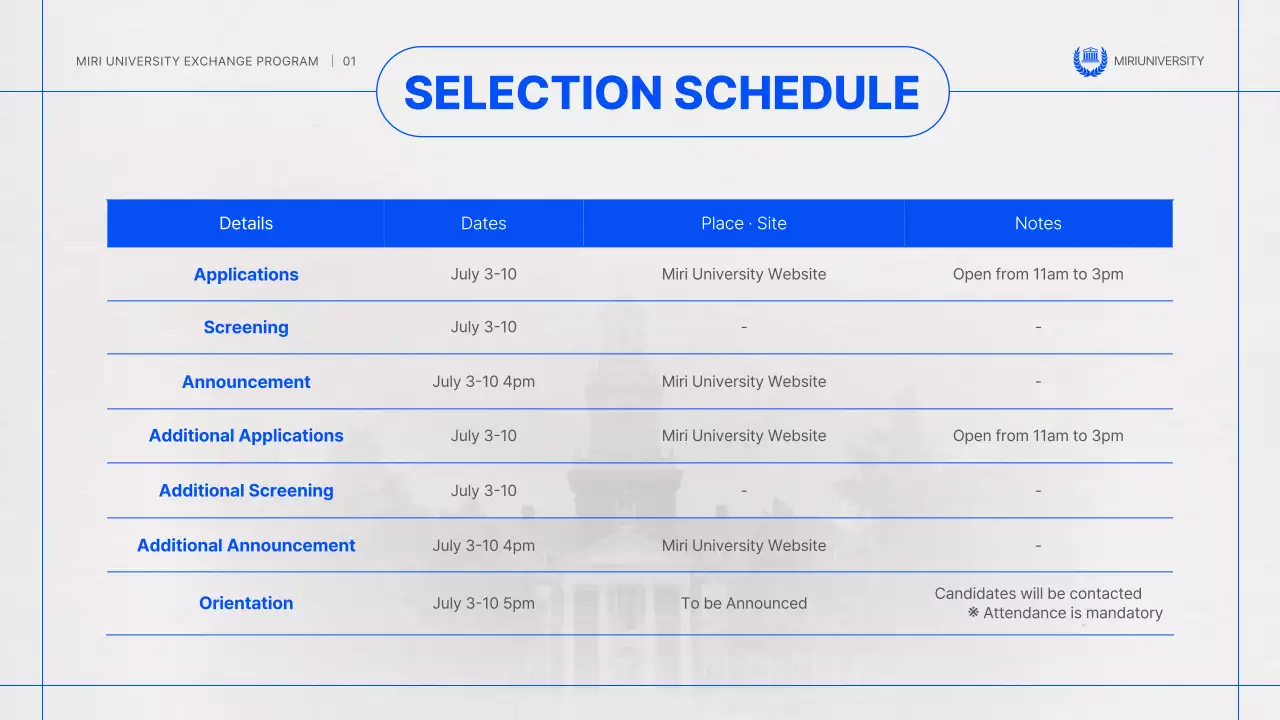 A simple blue-and-gray host exchange student information session