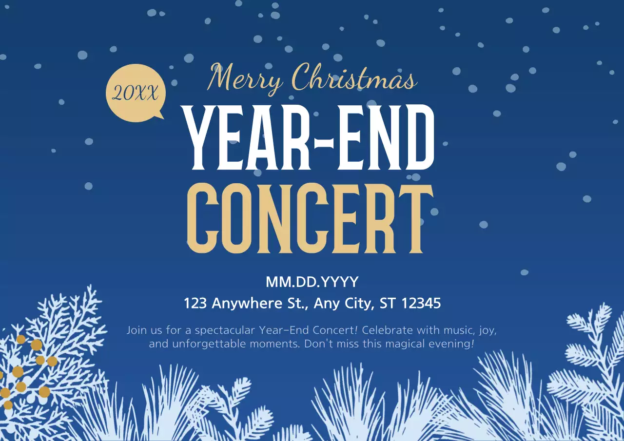 Blue Traditional Concert Invitation Poster