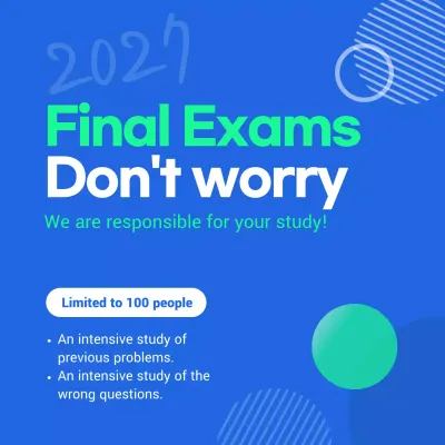 Blue Modern Exams Promotion Social Media Post