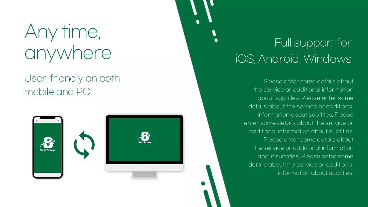 Green Minimal Driver Service Promotion Presentation