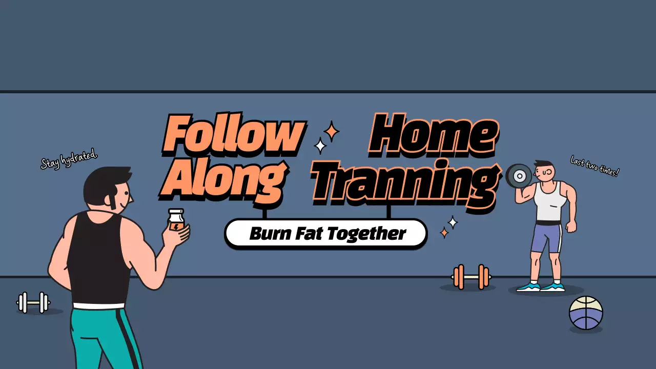 Blue Retro Fitness Guide YouTube Thumbnail