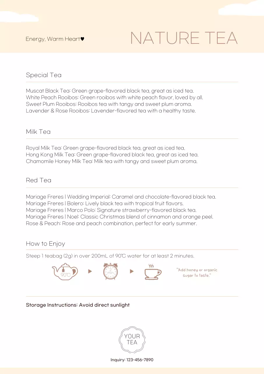 Beige Minimal Tea Promotion Poster