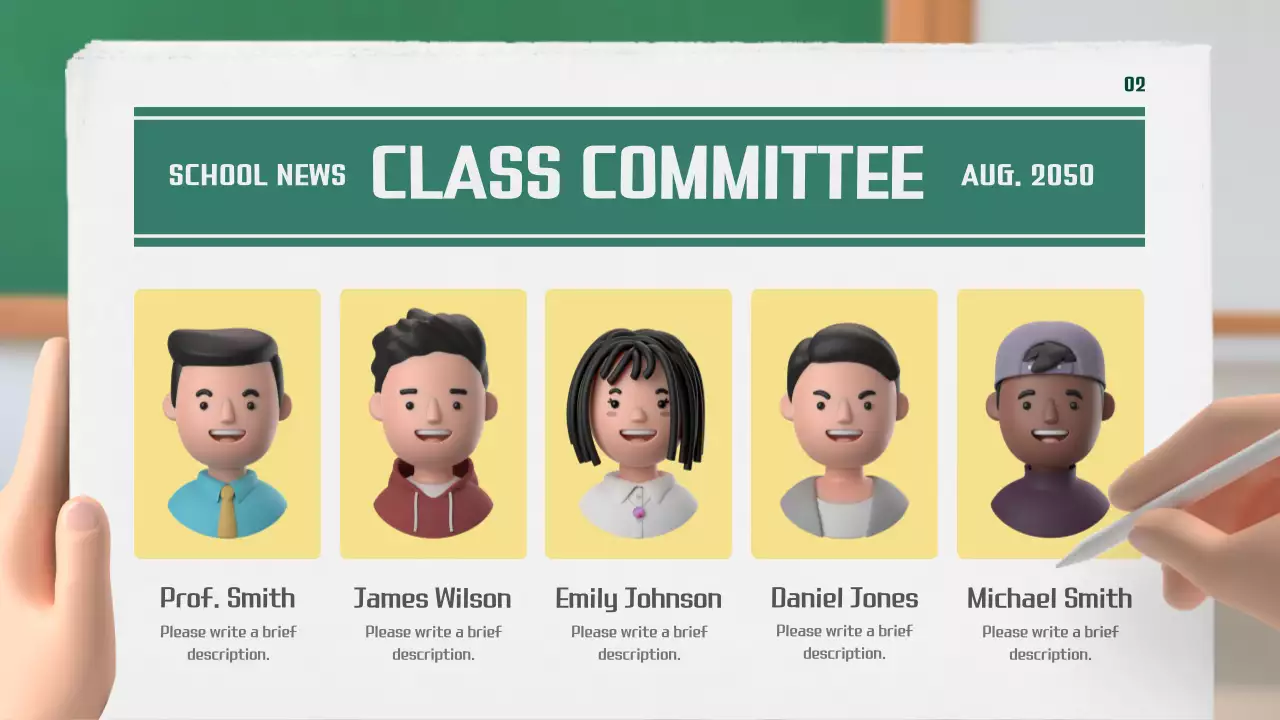 Green Minimal School Newsletter Announcement Presentation