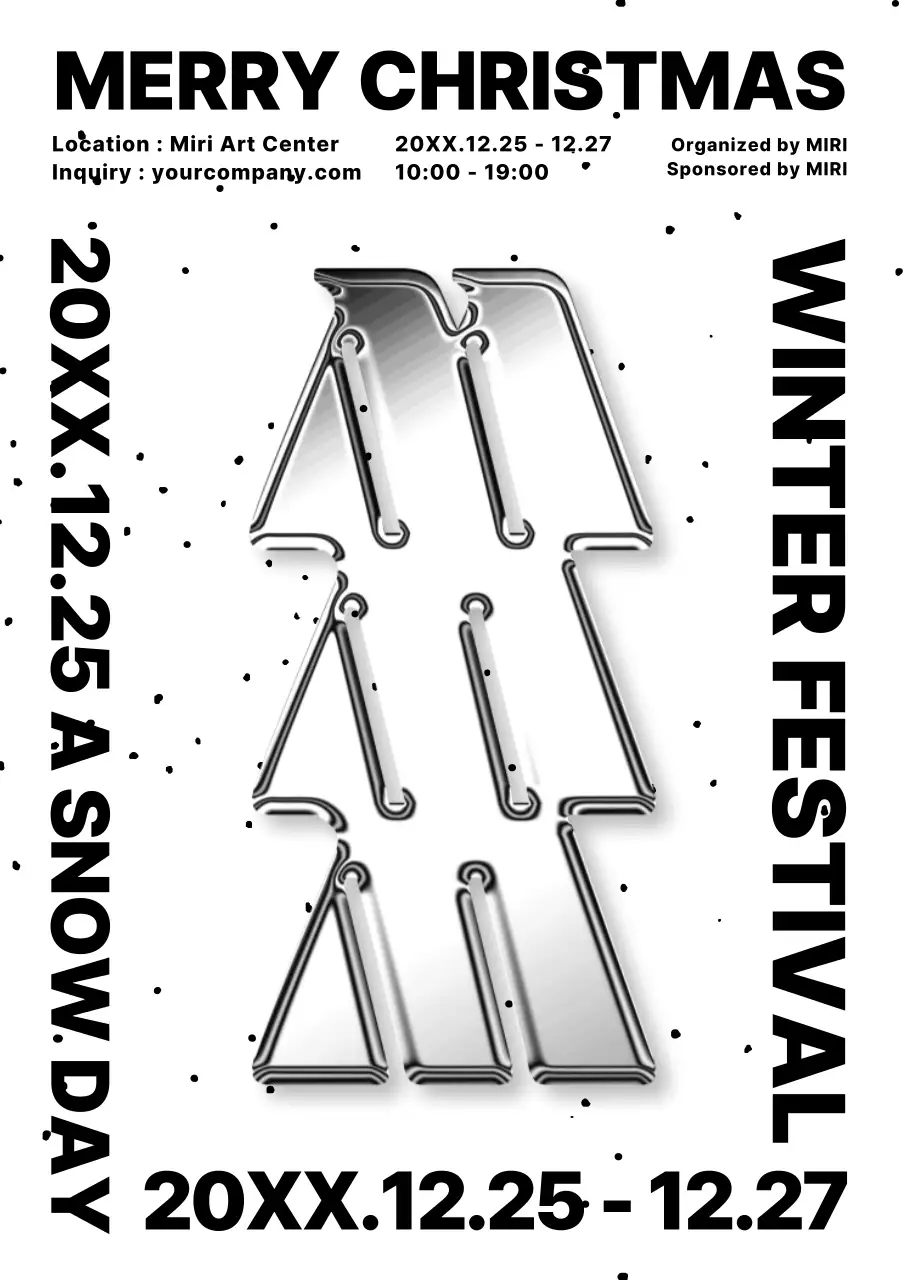 Black Modern Christmas Announcement Poster