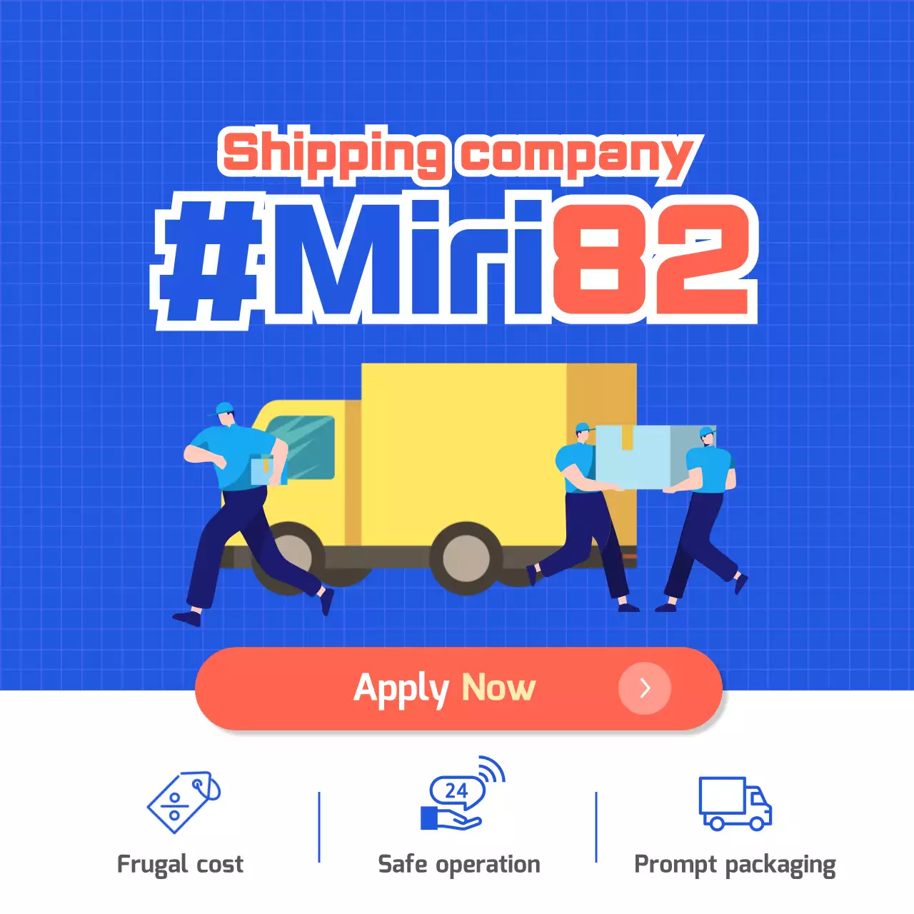 Blue Modern Shipping Promotion Social Media Post