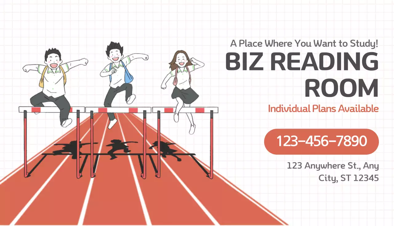 Coral Modern Study Promotion Business Card