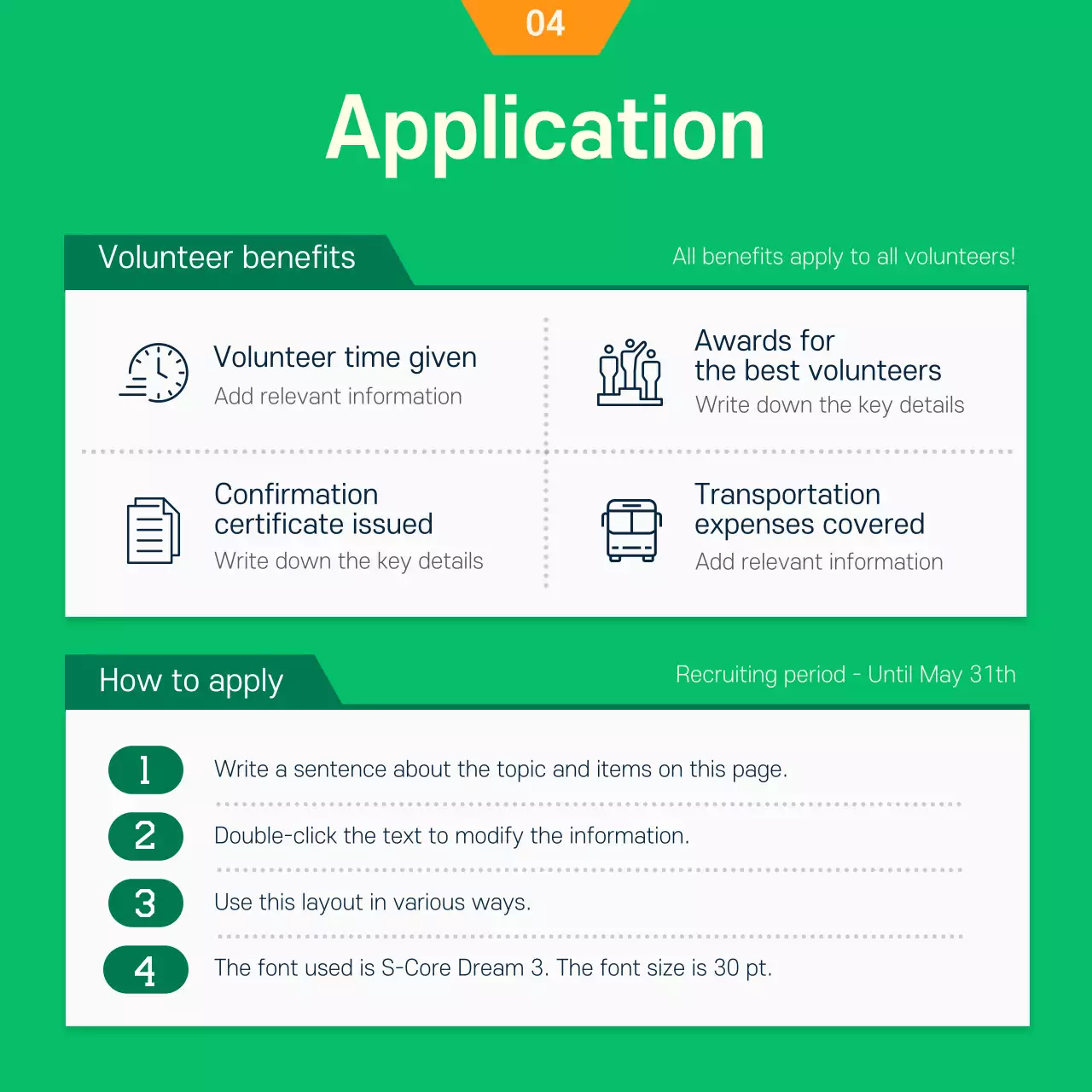 Green and Orange Illustrated Concept Recruiting College Student Volunteers