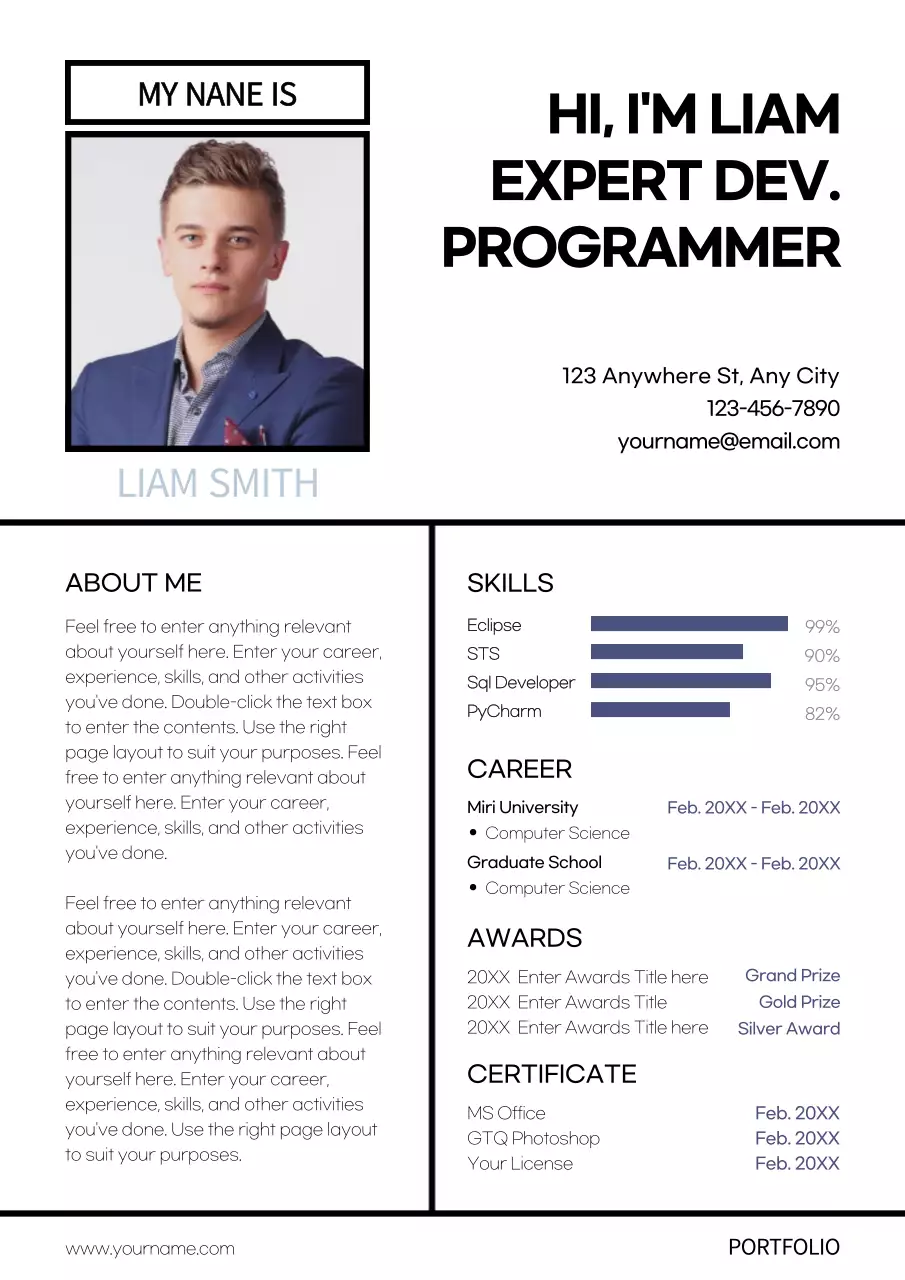 White Professional Resume Portfolio