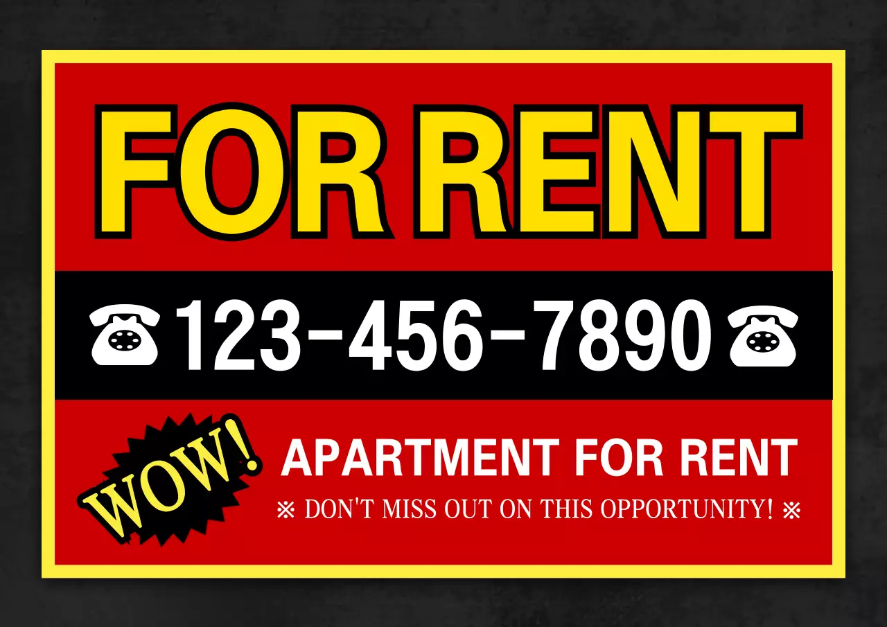 Poster Iklan Apartemen Red Bold