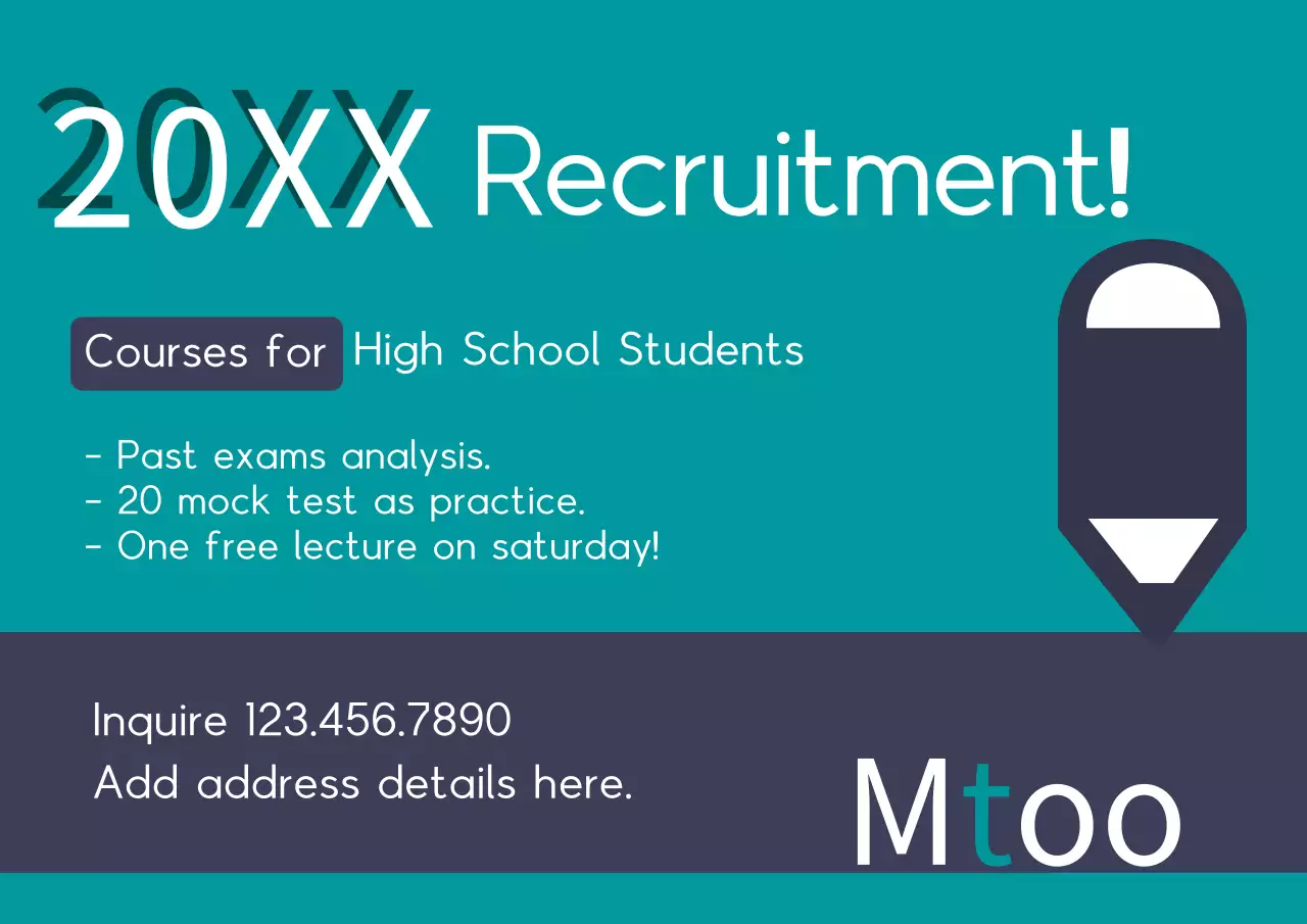 Teal Modern Recruitment Announcement Poster