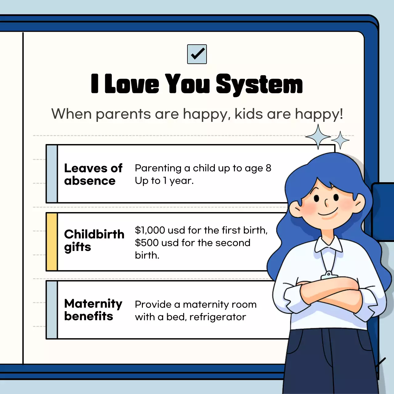 Blue Modern Welfare Announcement Instagram Carousel