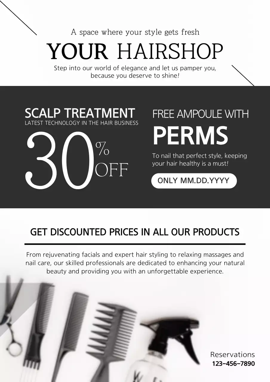 Black Elegant Hair Promotion Poster