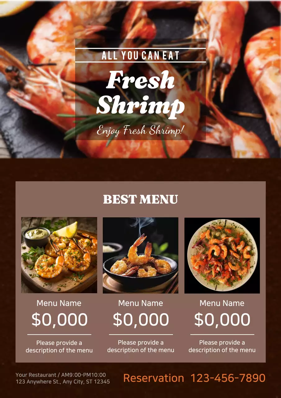 Orange Rustic Shrimp Promotion Poster
