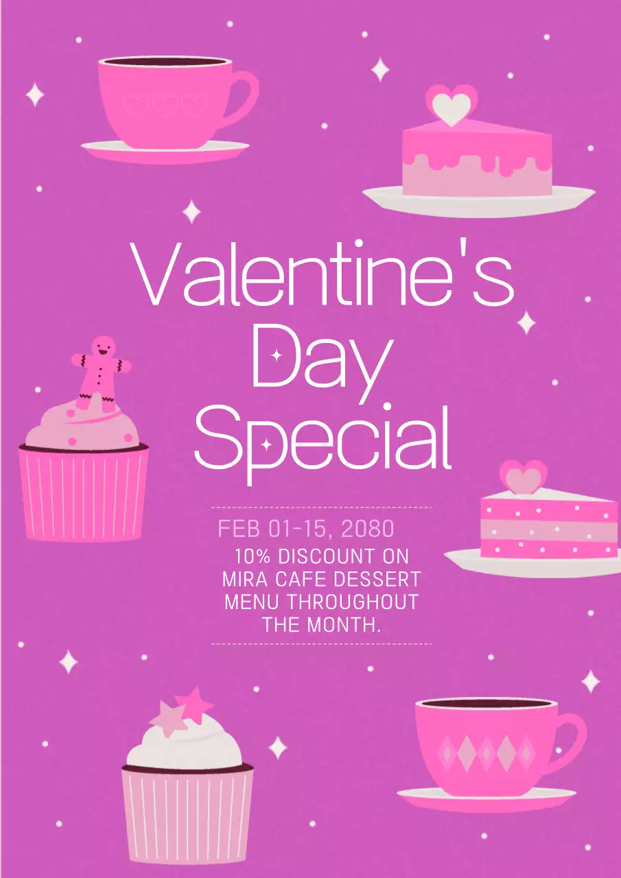 A pink, illustrated White Day cafe event