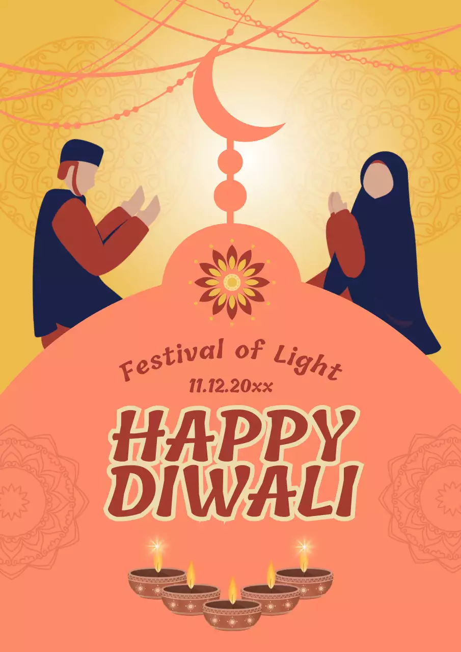 Yellow Traditional Festival Announcement Poster