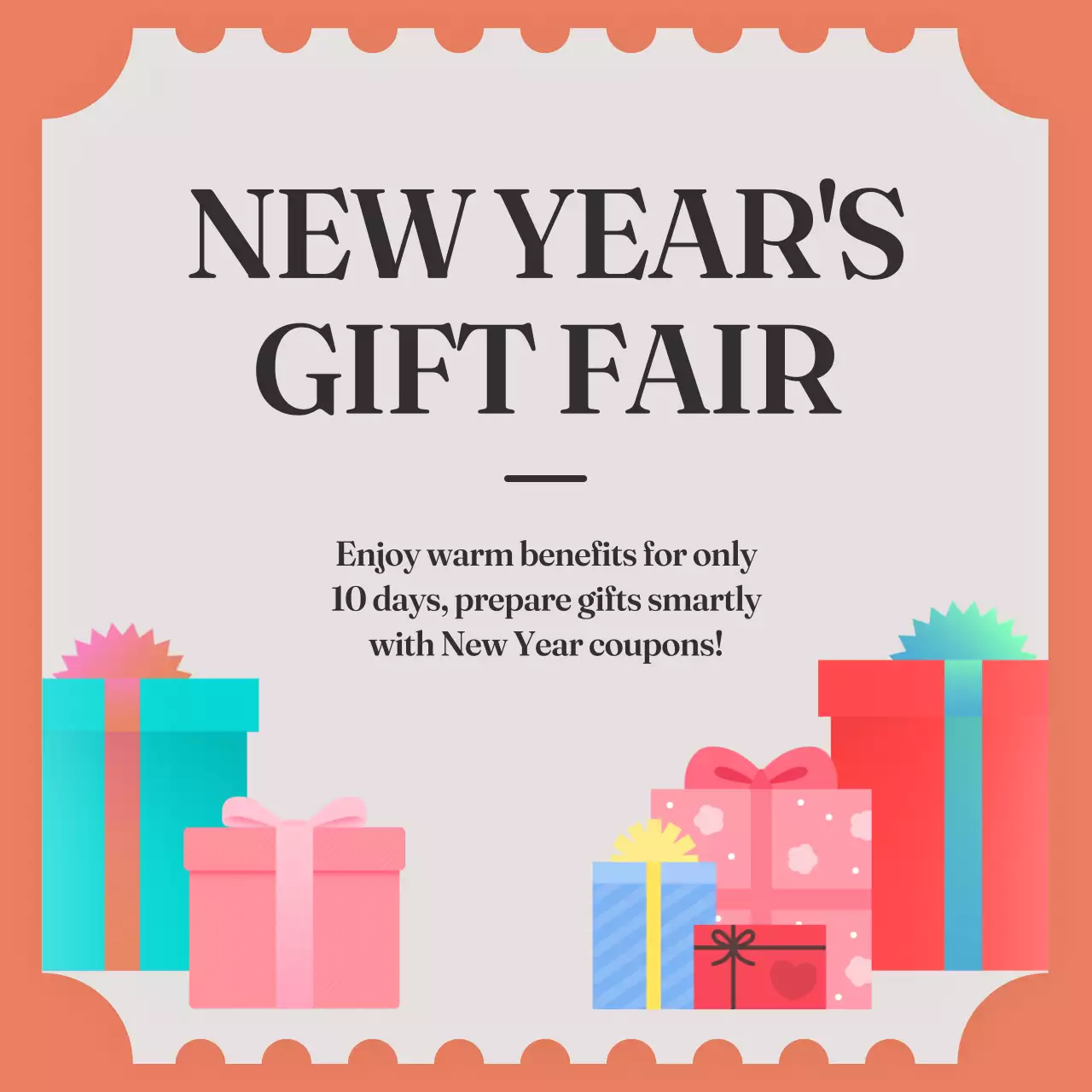 Coral Retro Gift Promotion Instagram Post
