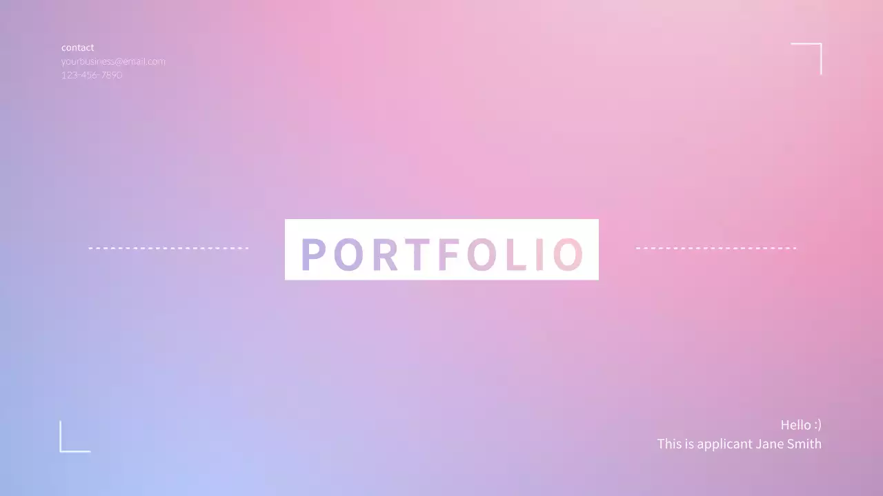 A simple portfolio with a mauve gradient