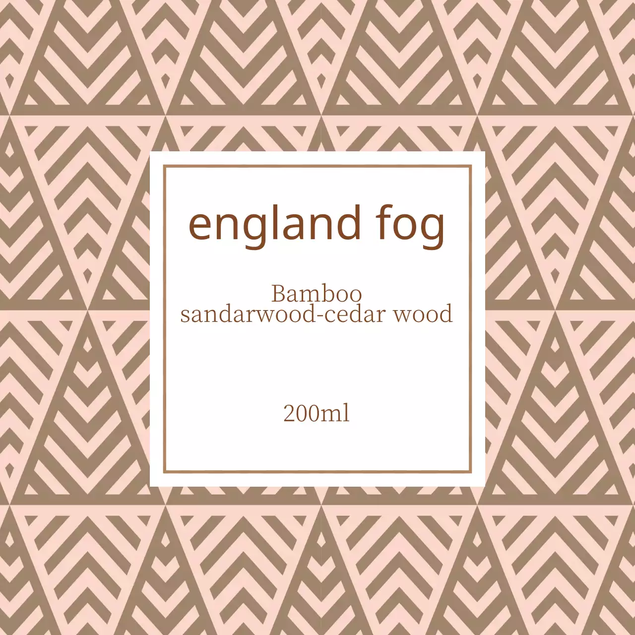 Label diffuser pola segitiga berwarna merah muda-krem