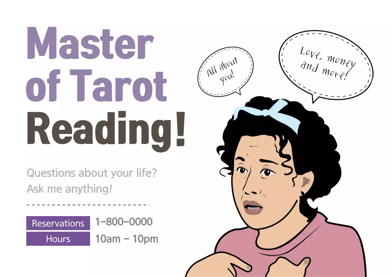 Purple Retro Tarot Promotion Poster