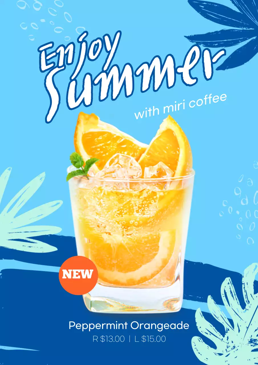 Blue Trendy Summer Promotion Poster