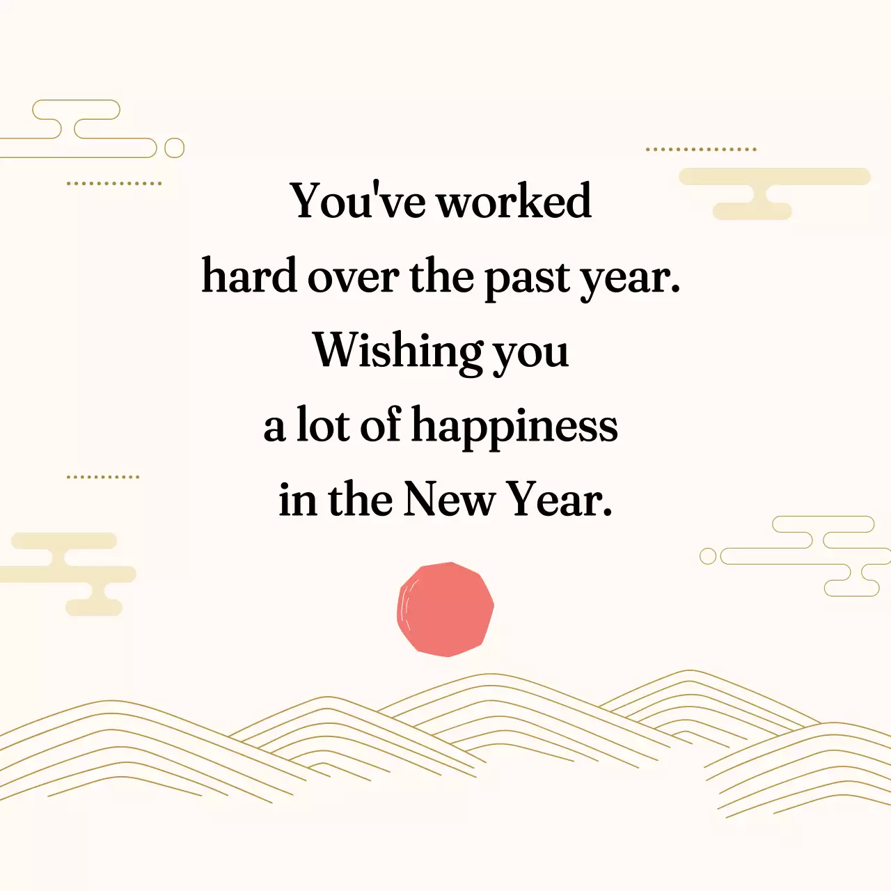 Beige Simple New Year Greetings Card Instagram Post