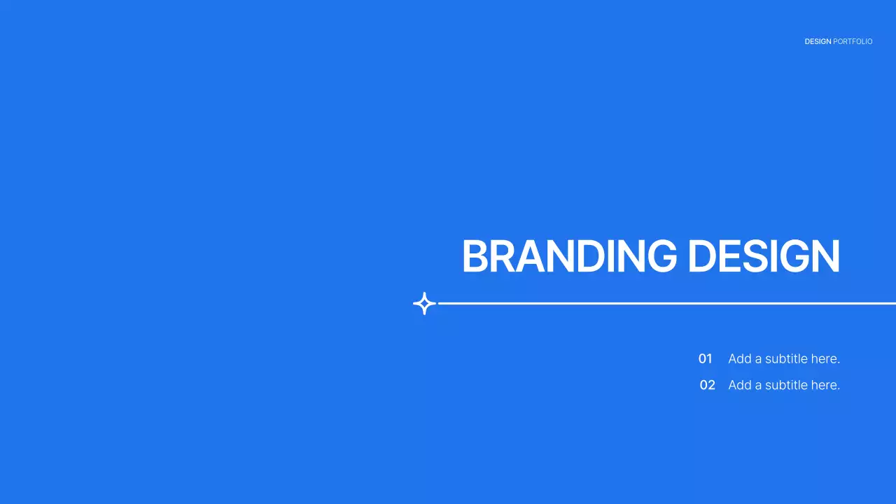 Design portfolio with a simple blue and white concept